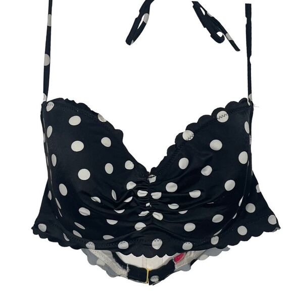 Victoria’s Secret 34C Polka Dot Ruffle Bikini Swim Top - Picture 1 of 4